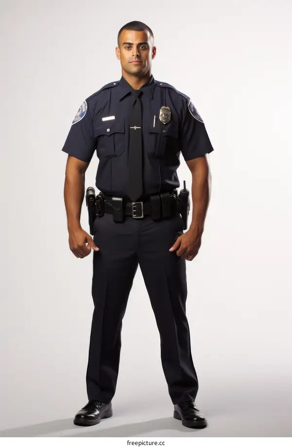 Studio portrait of a police officer