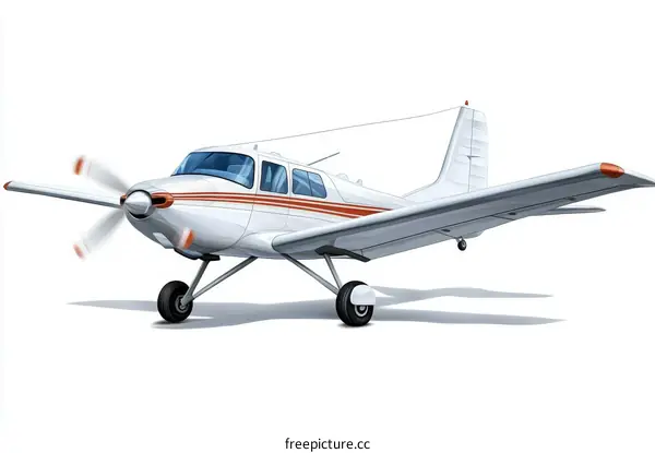 Cartoon Illustration of a Light Airplane