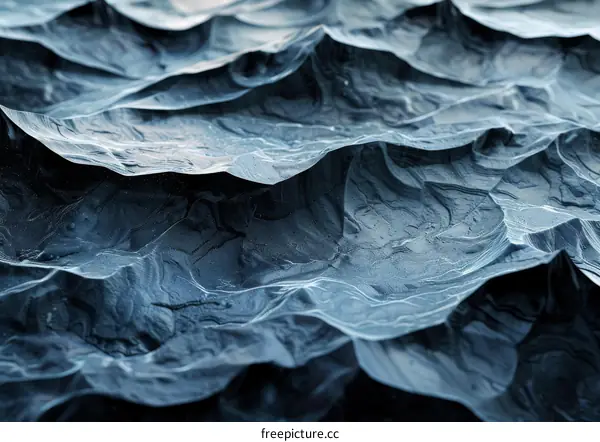Dark Blue Stone Surface with a Wavy Pattern