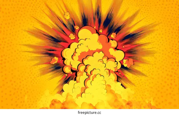 Explosion Comic Book Style Illustration Background