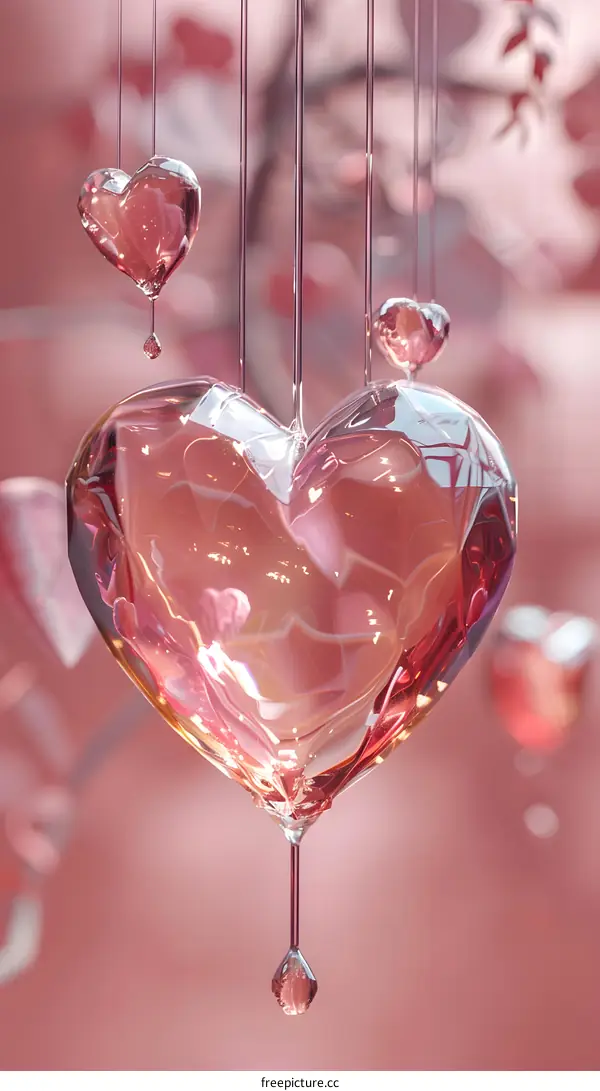 Pink Glass Heart