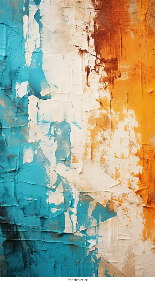 Blue and orange abstract painting