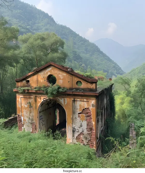 Ruins of an old building in the mountains