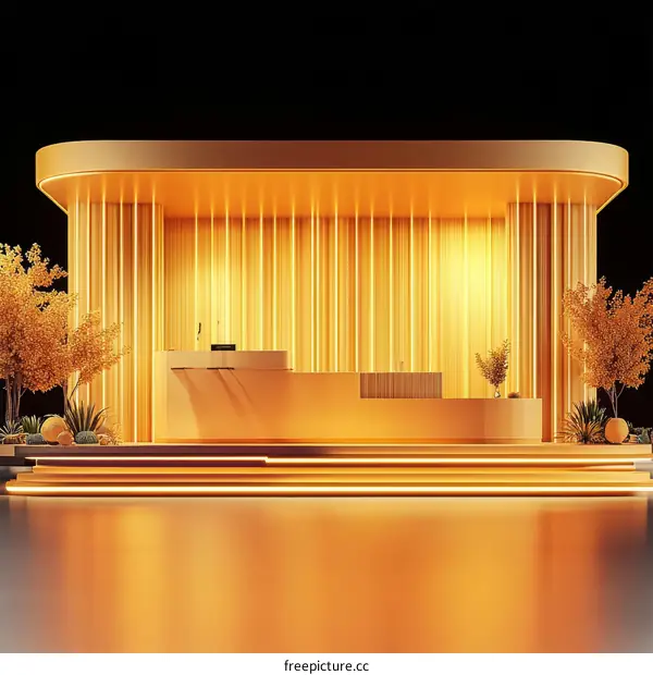 Modern Golden Reception Area Design