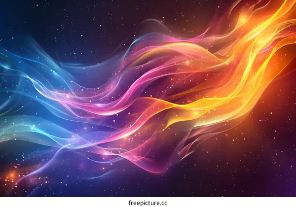 Colorful abstract glowing magic fire flame wave background