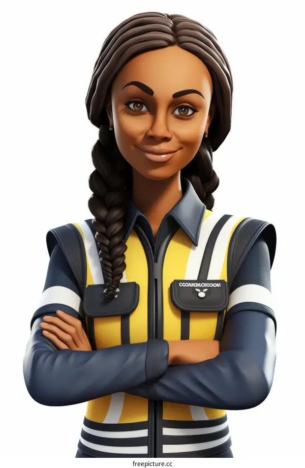 Black woman in work clothes