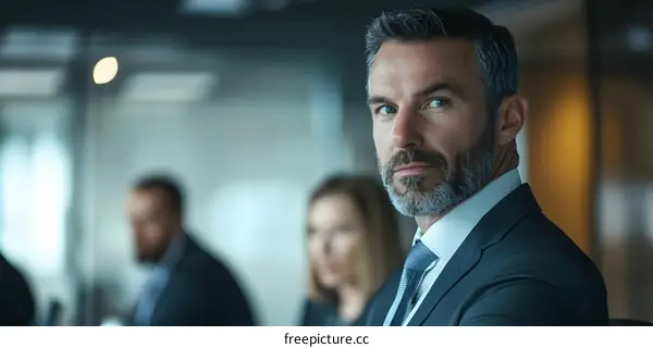Confident Businessman in a Meeting