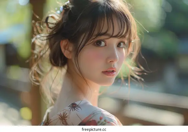 Beautiful Asian Woman Portrait Outdoors