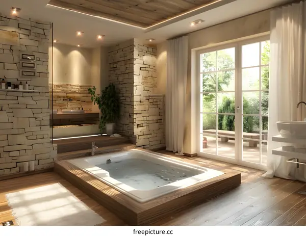 Wooden Bathtub with Modern Style