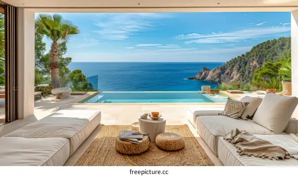 Modern villa with infinity pool and amazing sea view