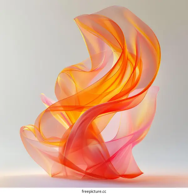 Colorful abstract 3D rendering of a flowing shape