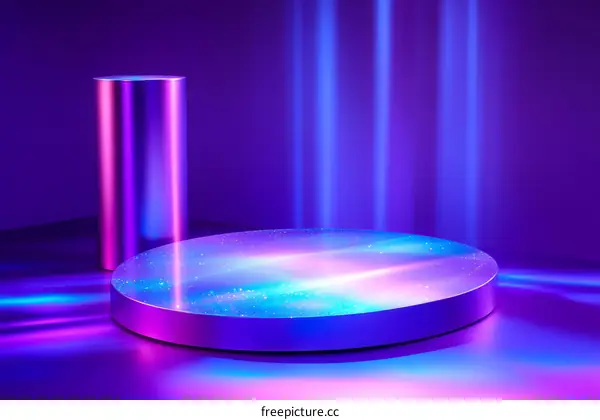 Abstract Neon Geometric Product Display