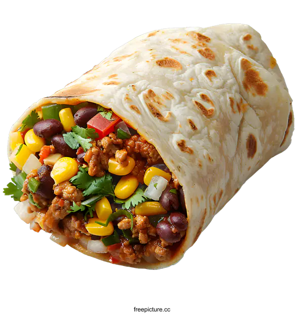 [Transparent Background PNG]Beef and bean burrito