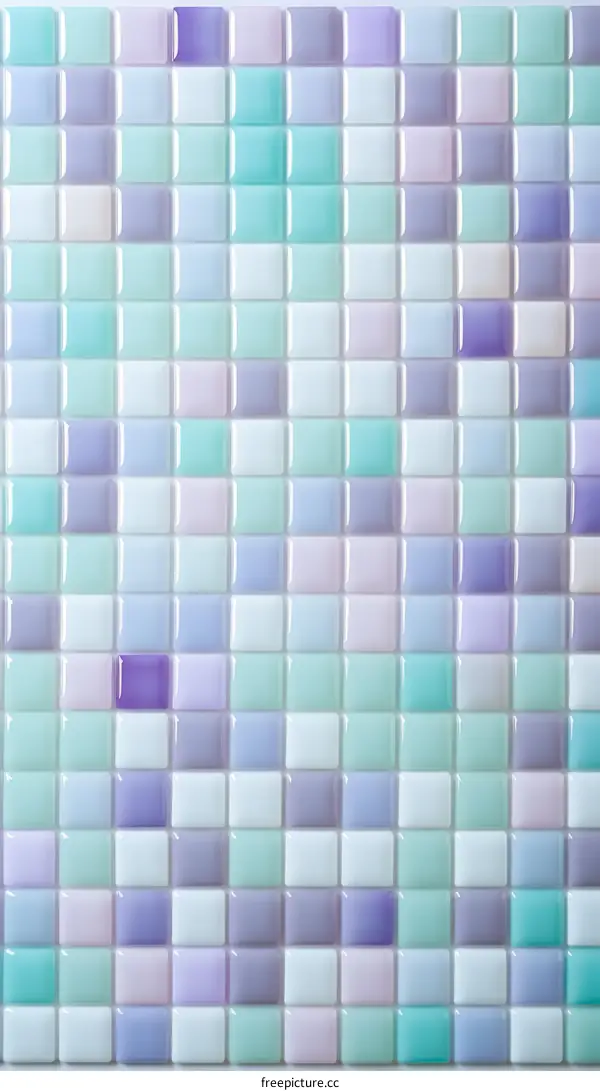 pastel color square mosaic tiles