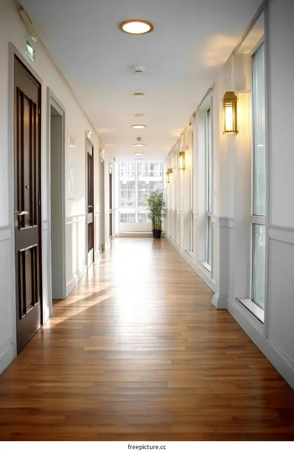 Bright and Spacious Interior Corridor