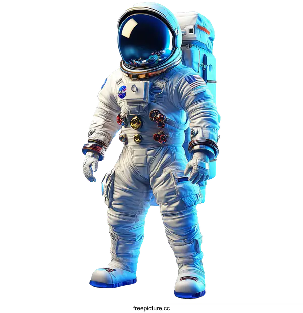 [Transparent Background PNG]Astronaut in Space Suit Illustration