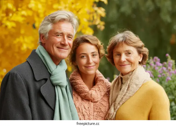 Autumn Family Portrait Three Generations