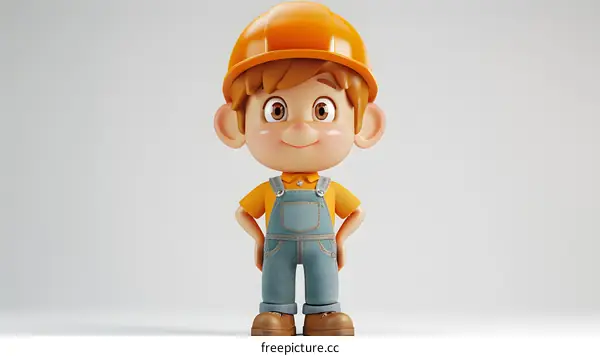 3d illustration of a construction worker