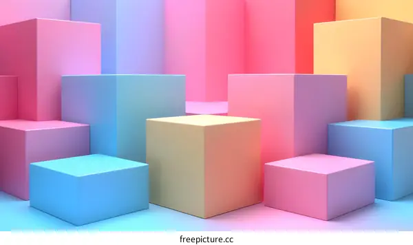 pastel color 3d podiums