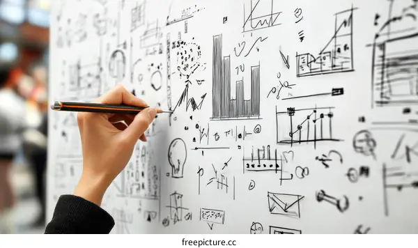 Hand Drawn Business Ideas on Whiteboard