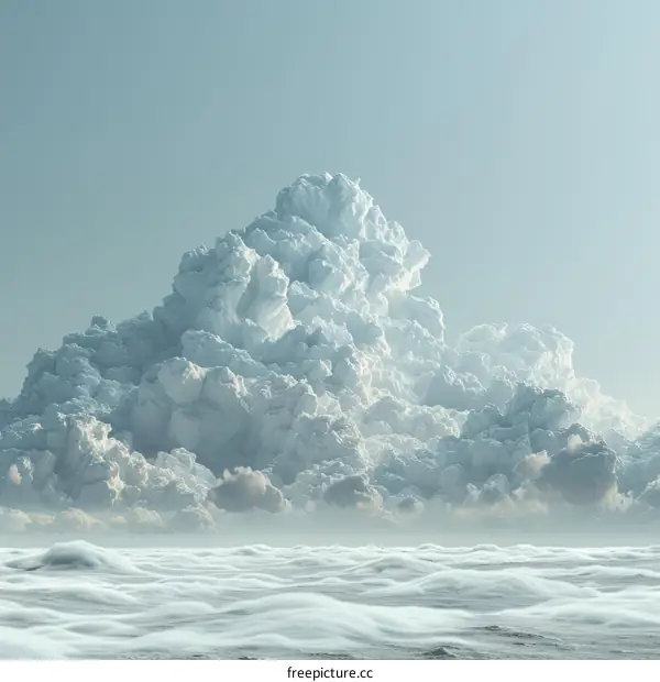 Stunning White Cloudscape with a Blue Sky and a Sea of Clouds Below