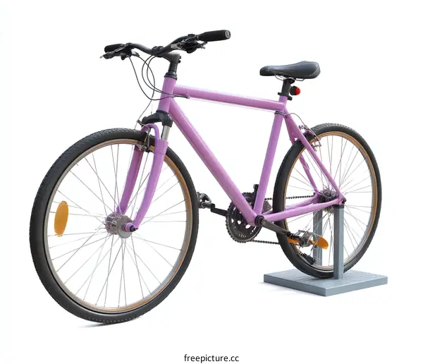 Pink Bicycle on White Background