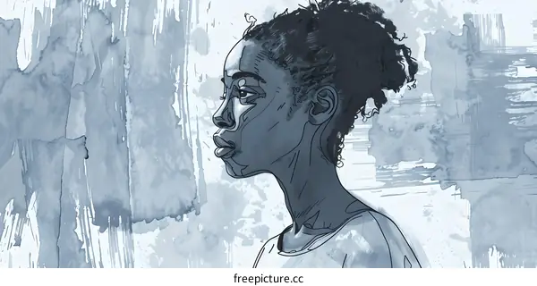 Abstract Watercolor Illustration of a Black Woman