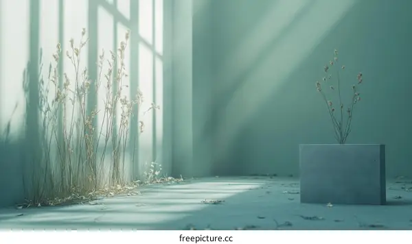 Minimalist Interior Still Life with Dried Plants