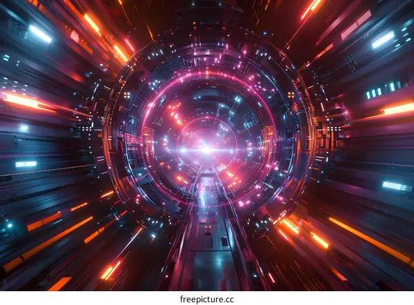 Futuristic Neon Tunnel Lights