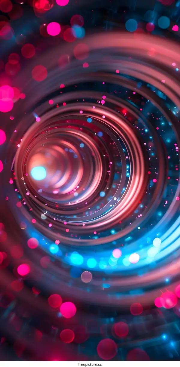 Pink and blue spiral tunnel