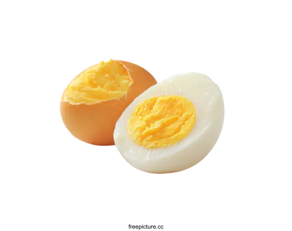 [Transparent Background PNG]Closeup of Sliced Hard-Boiled Eggs