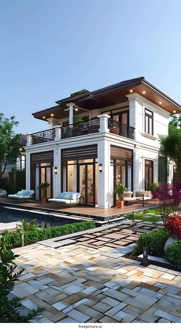 Modern Villa with Swimming Pool and Garden