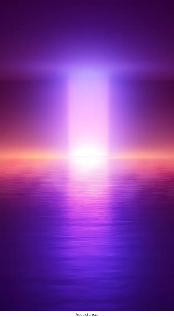Abstract Light Beam Across Colorful Water