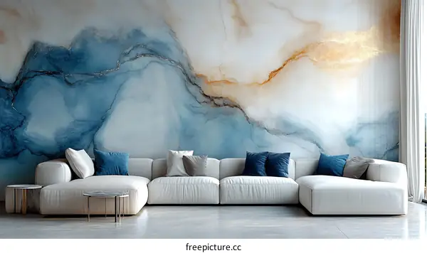 Modern Abstract Marble Wall Art Living Room Design
