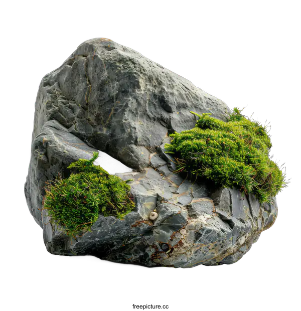[Transparent Background PNG]Moss Covered Rock on transparent background