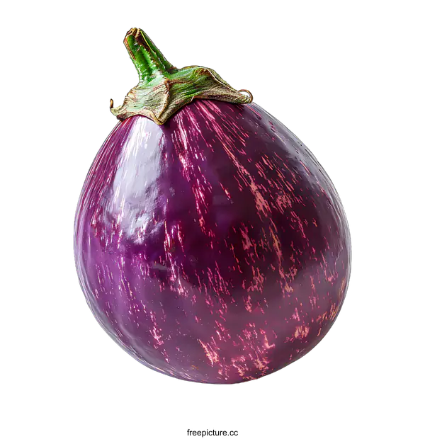 [Transparent Background PNG]purple round eggplant on white background