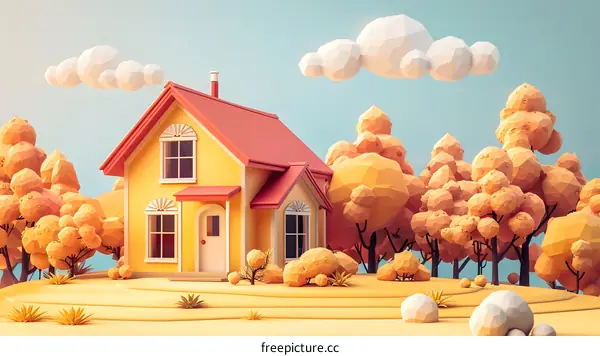 A small house in the middle of a forest