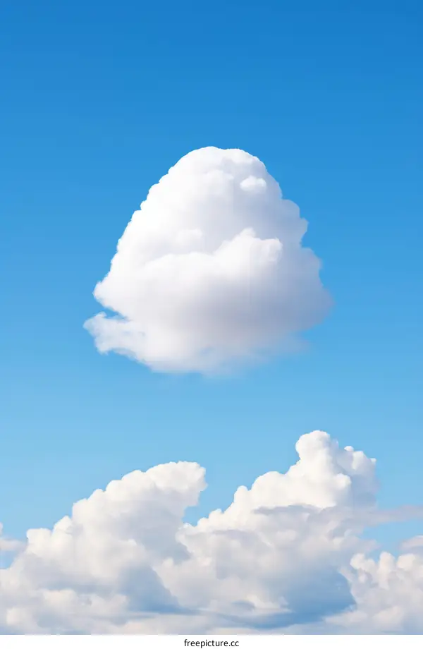 Lone Cloud in Azure Sky
