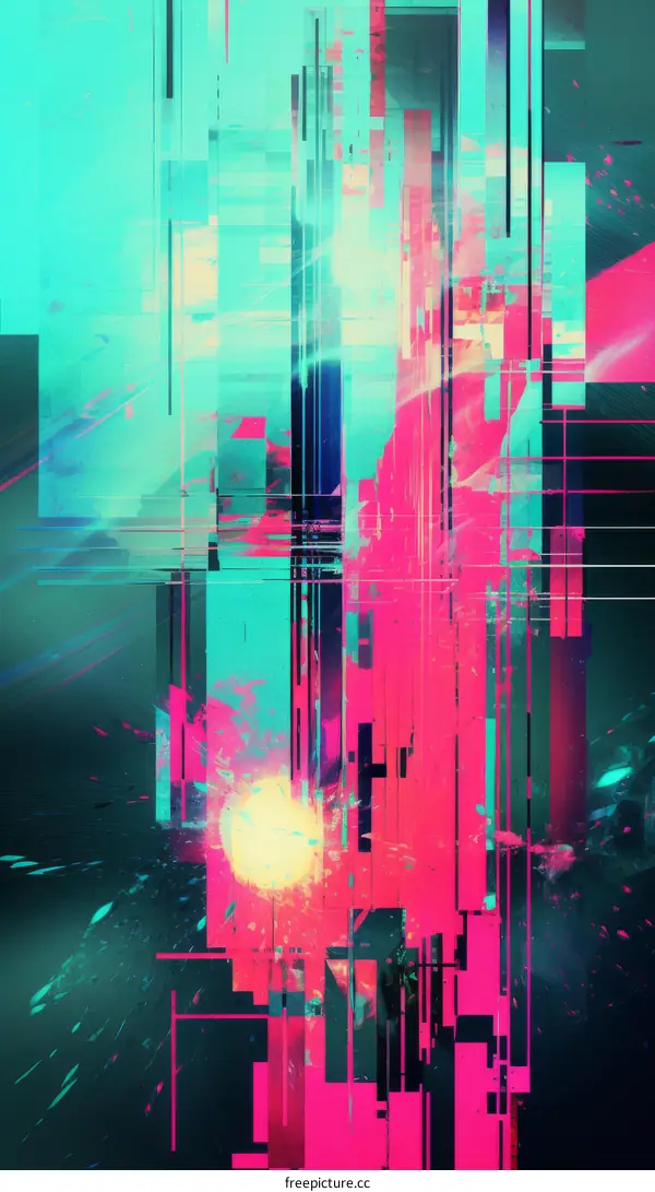 Glitches and Rectangles of Pink and Blue