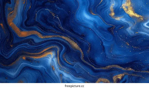 Blue and gold marble texture
