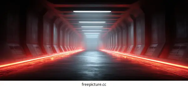 Futuristic Neon Tunnel Corridor