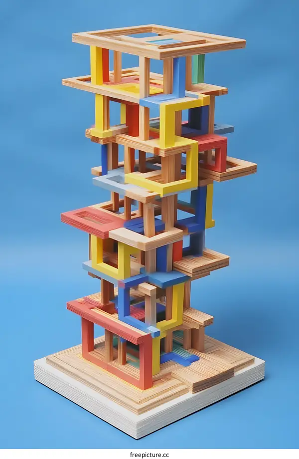 Colorful Wooden Model Building