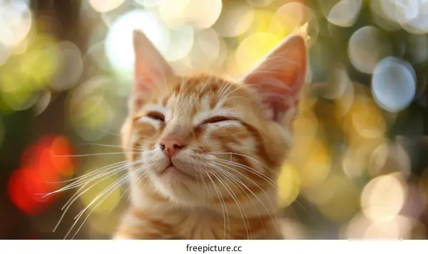 Ginger Cat Napping in Sun