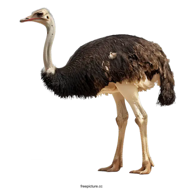 [Transparent Background PNG]Ostrich standing on a white background