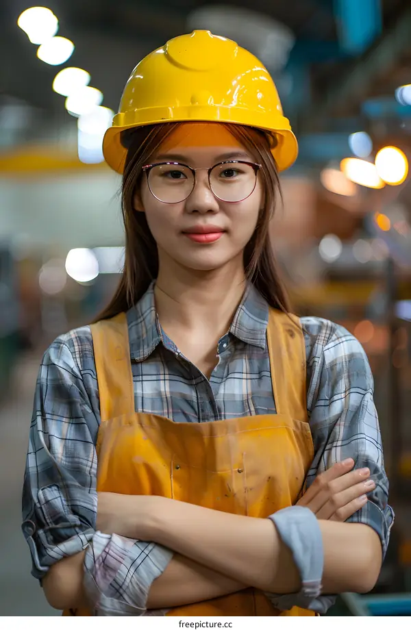 Portrait of Confident Female Engineer in Factory
