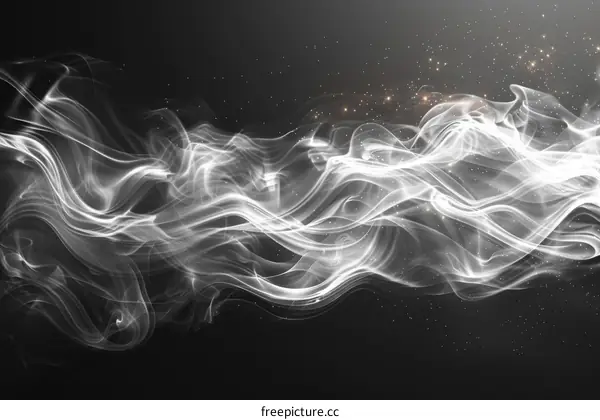 ethereal smoke wisps drift gracefully through a starry void