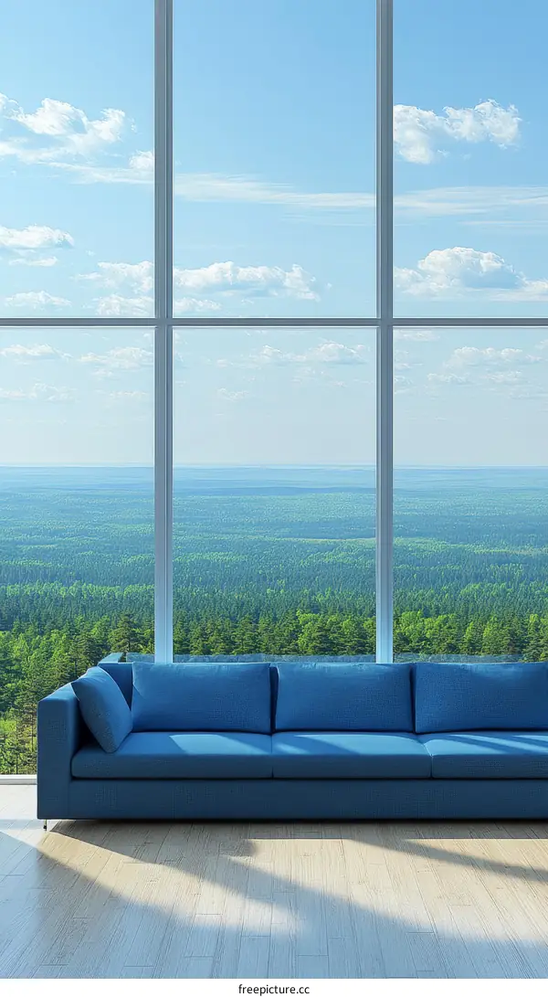 Modern Living Room with Panoramic Views