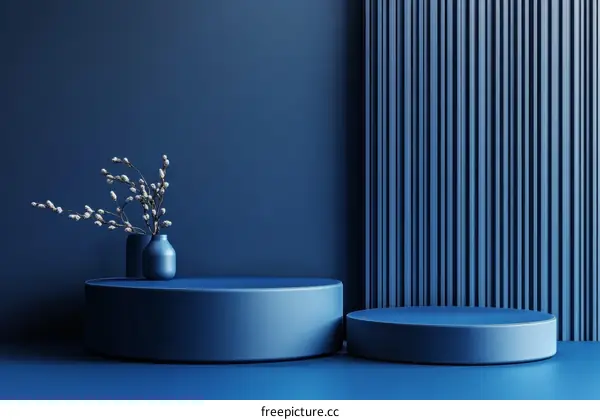 Modern Minimalist Blue Product Display