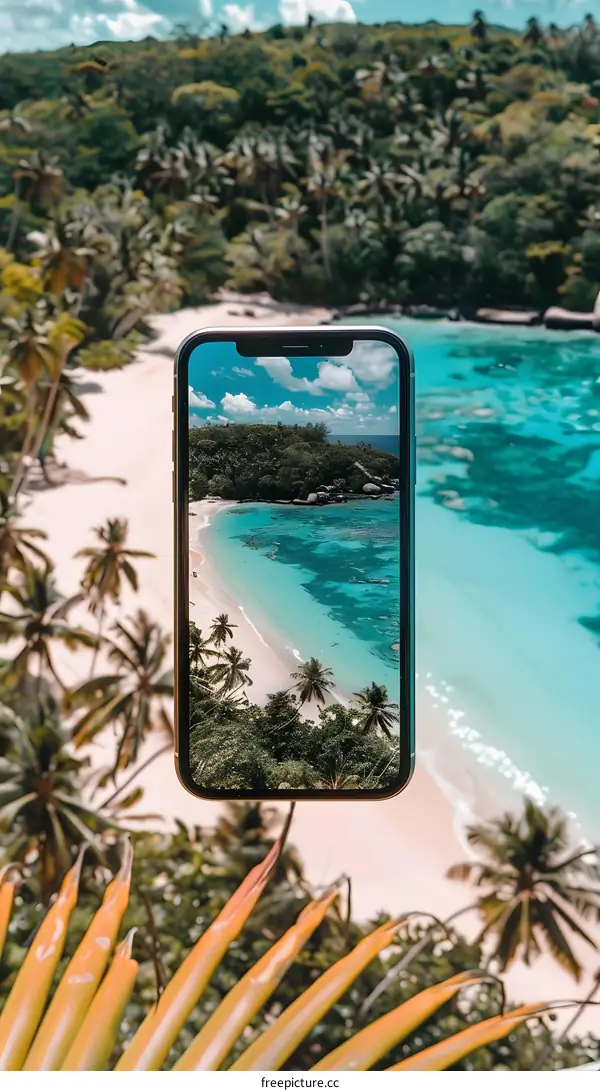 Tropical Beach Scene Captured on a Smartphone