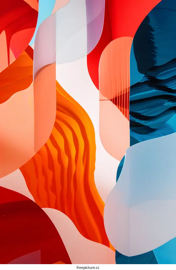 Abstract Art Colorful Background with Curved Shapes